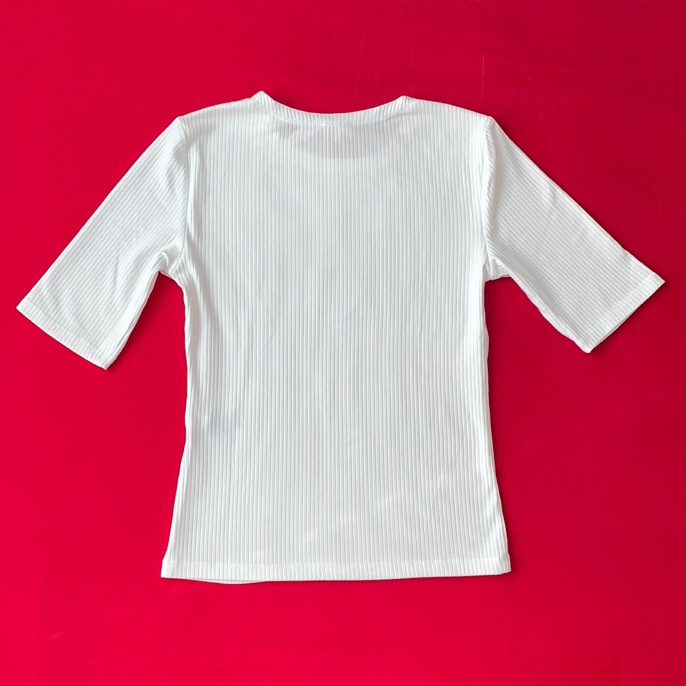 Garage White Ribbed T-Shirt Size Small - Picture 6 of 8